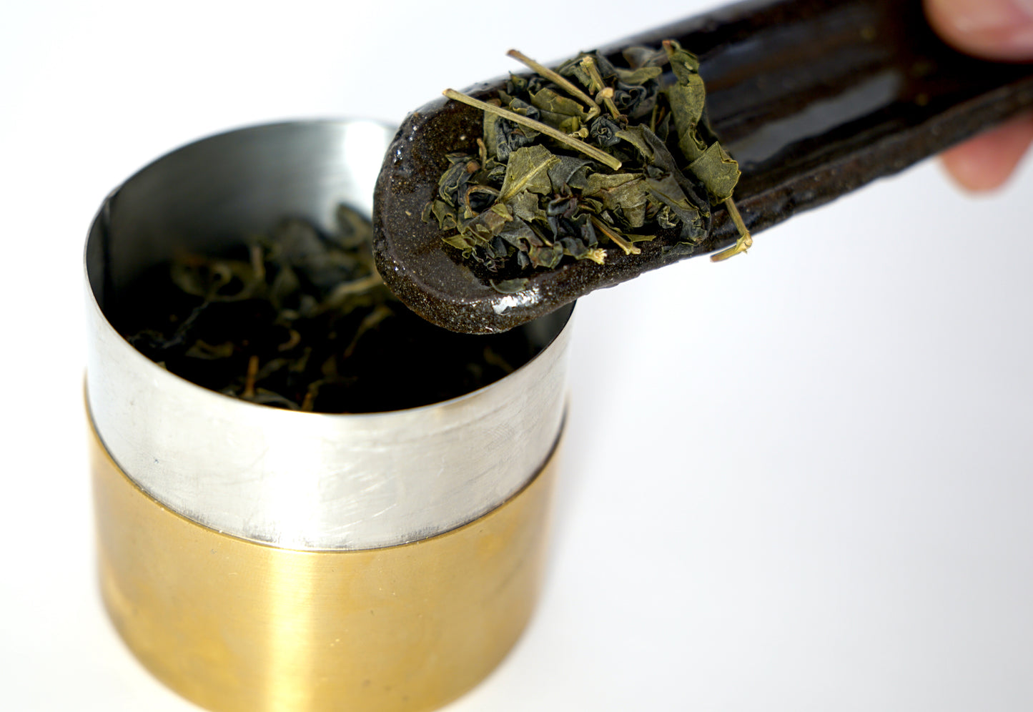 Tee Spoon With Traditional Japanese pattern - Black