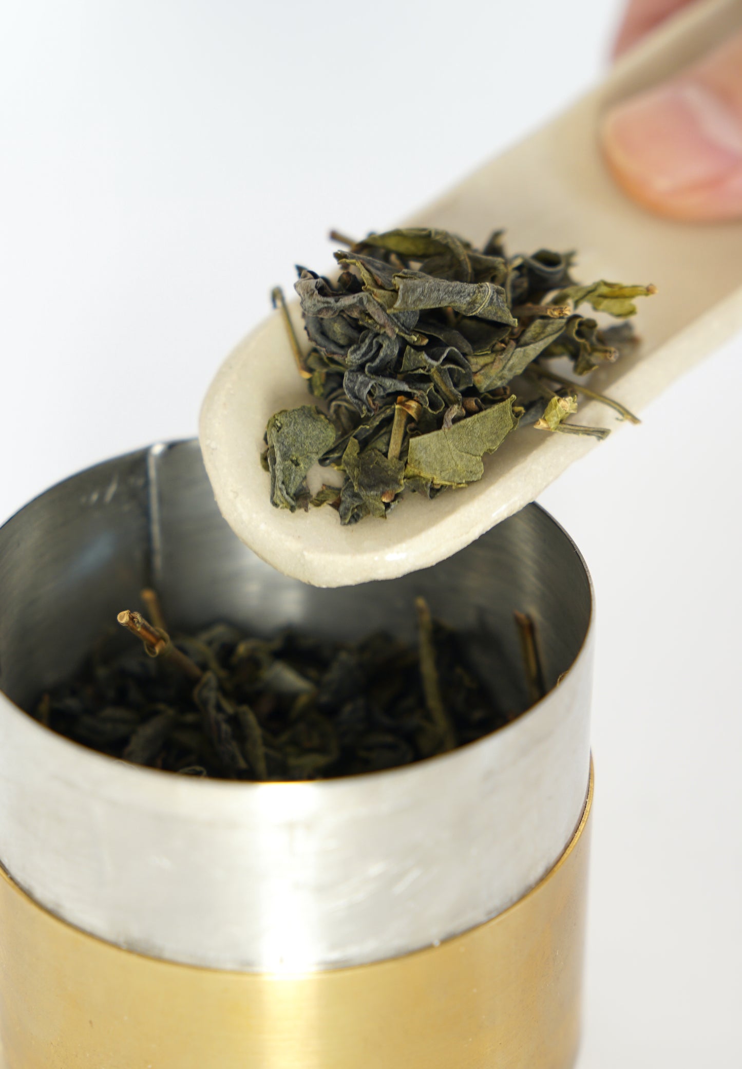 Tee Spoon With Traditional Japanese pattern - White