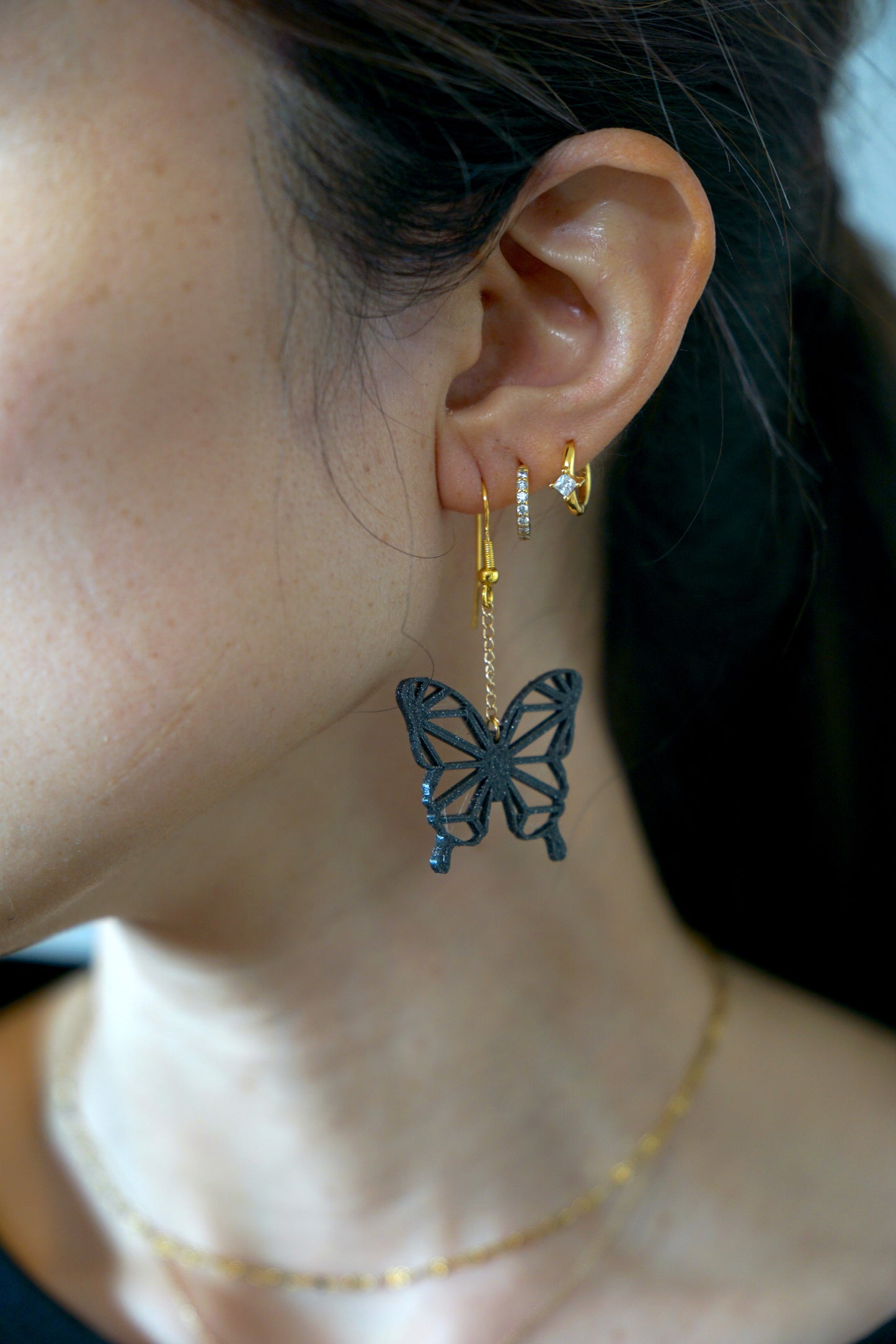 KUMIKO Butterfly Earring - Black