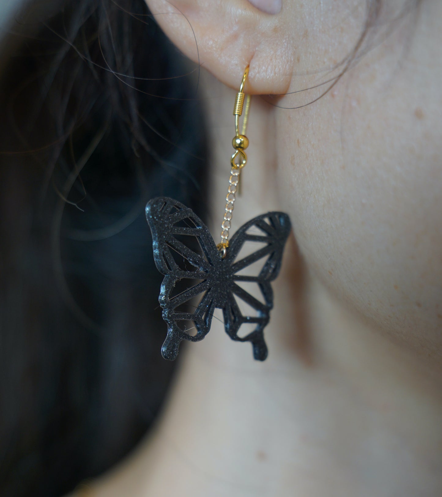 KUMIKO Butterfly Earring - Black